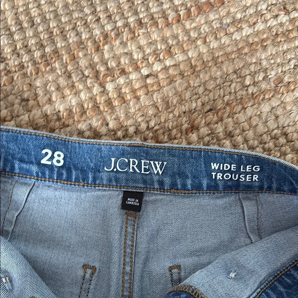J. Crew Blue Flare Wide Leg Jeans - Picture 2 of 3